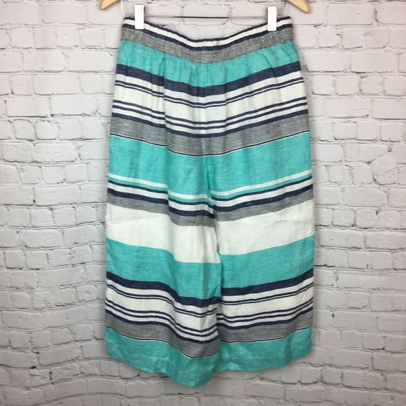 Lou & Grey High Rise wide leg linen crop pants - Picture 3 of 8